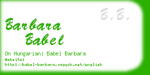 barbara babel business card